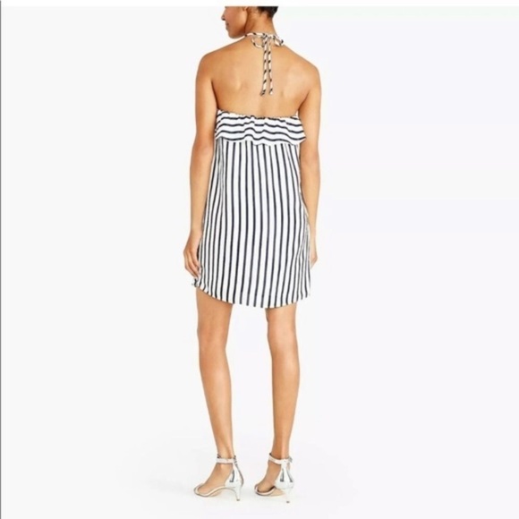 JCrew Halter Blue/White Striped Flutter Dress XS - Picture 2 of 6